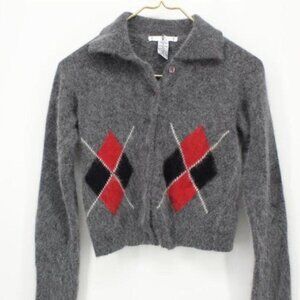 MAJOR ISO!!! Vintage Rampage Cardigan with Red and Black Diamond Argyle Pattern